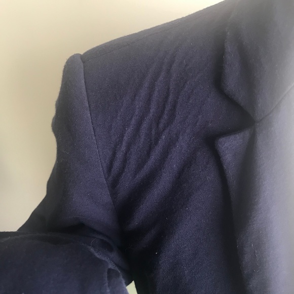 Zara Basic Navy Blue Blazer with Polka Dot Lining - Picture 6 of 7